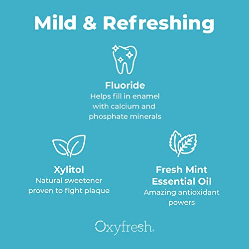 Oxyfresh Fluoride Mouthwash - Cavity Protection for Sensitive Teeth, Refreshing Peppermint - 16oz