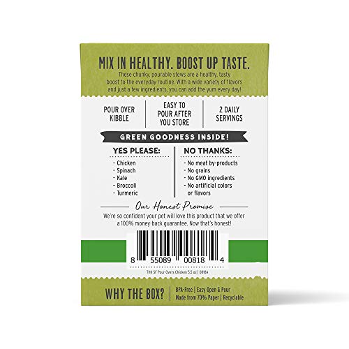 The Honest Kitchen Dog Food Toppers - Nutritious Chicken Stew, Human Grade Ingredients - 12 Pack