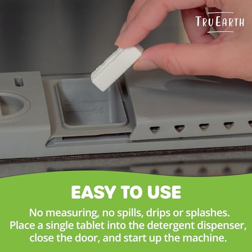 Tru Earth Dishwasher Detergent Tablets - Powerful Grease Removal, Fragrance-Free - 30 Tabs