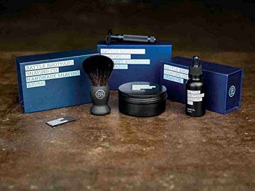 Battle Brothers Shaving Soap - Thick Lather, Organic Ingredients, Hypoallergenic - 4oz Gin & Cypress