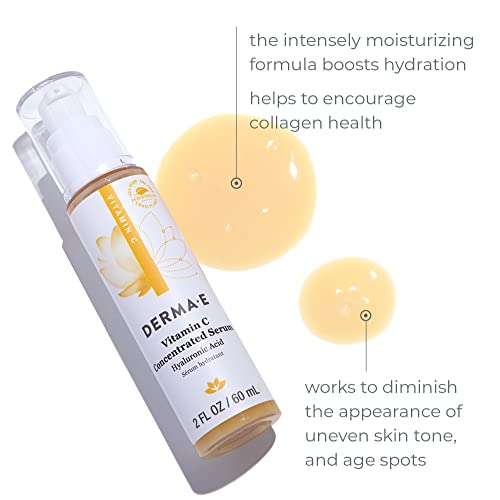 DERMA E Face Serum - Brightening & Firming with Vitamin C, Hyaluronic Acid, Aloe - 2oz