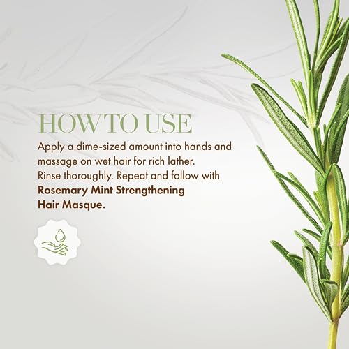 Mielle Organics Rosemary Mint Shampoo - Strengthens Hair, Infused with Biotin - 12oz