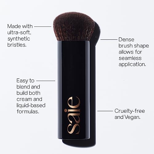 Saie The Big Brush - Soft Buffing Tool for Liquid Makeup, Cruelty-Free Synthetic Bristles - 1 Count
