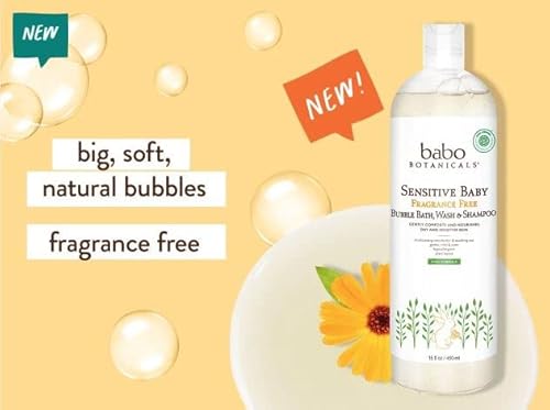 Babo Botanicals Baby Bubble Bath & Wash - Nourishing Aloe & Shea Butter, EWG Verified - 8oz
