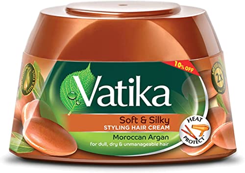 Vatika Naturals Hair Styling Cream - Nourishes & Protects with Henna, Almond, Aloe Vera - 140ml