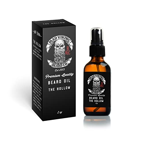 Mad Viking Beard Co. Beard Oil - Natural Softener, Reduces Irritation - Woodsy Scent, 2oz Spray