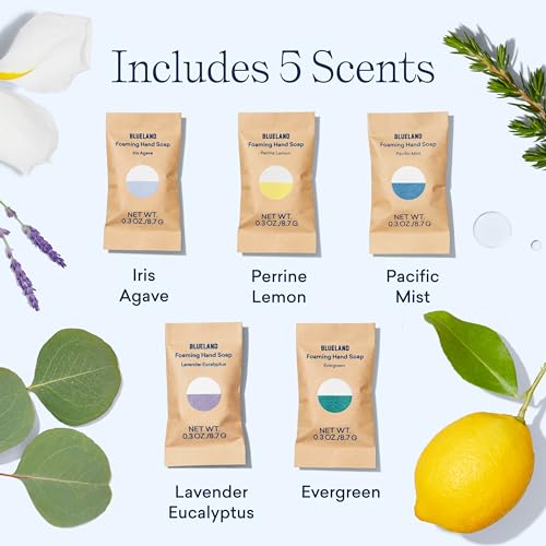 BLUELAND Foaming Hand Soap Tablets - Plant-Based Ingredients, Hypoallergenic, 10 Pack Refills