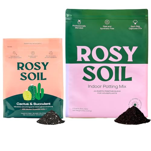 Rosy Soil Cactus & Succulent Mix - Thriving Growth, Microbial Support - 4qt & 8qt Sizes