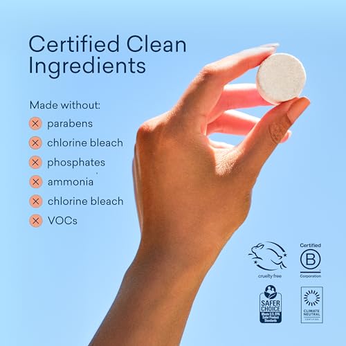 BLUELAND Foaming Hand Soap Tablets - Plant-Based Clean, Hypoallergenic, 4 Pack for 36 Fl oz