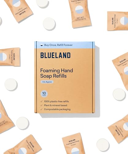 BLUELAND Foaming Hand Soap Tablets - Plant-Based, Hypoallergenic, Pacific Mist - 10 Pack