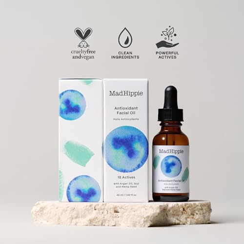 Mad Hippie Antioxidant Facial Oil - Nourishing Organic Argan Blend, Non-Comedogenic - 1.02oz