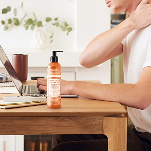 Dr. Bronner's Body Lotion - Hydrating Orange & Lavender, Fair Trade & Vegan - 236ml Recycled Bottle
