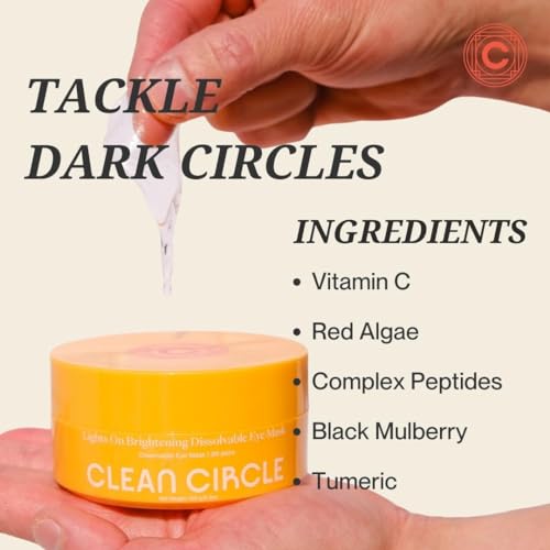 Clean Circle Lights On Brightening Eye Mask - Red Algae & Vitamin C for Dark Circles - 5 Pairs