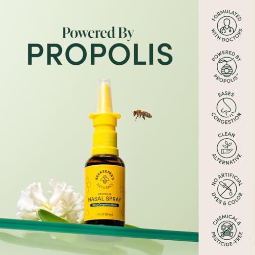Beekeeper's Naturals Nasal Spray - Clears Congestion, Moisturizes, Natural Ingredients - 1 fl oz