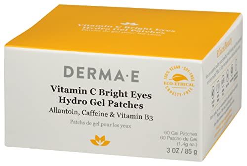 Derma E Eye Wrinkle Pad - Brightens & Moisturizes, Targets Puffiness - 3oz Hydro Gel Patches
