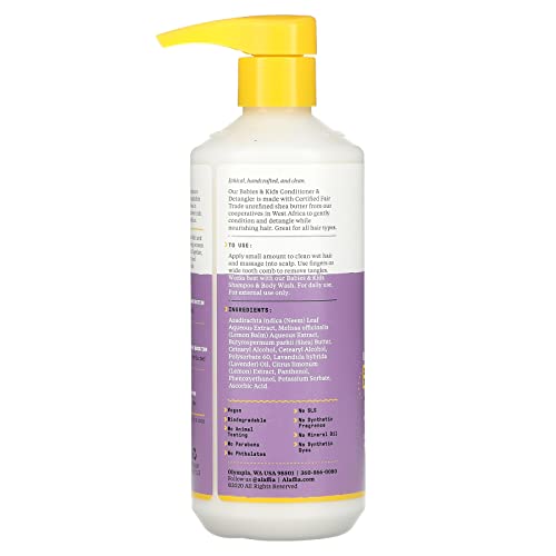 Alaffia Kids Conditioner - Nourishing Detangler with Unrefined Shea Butter - 16oz