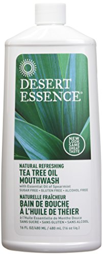 Desert Essence Mouthwash - Antiseptic Tea Tree Oil & Spearmint, Alcohol-Free, 16 oz (2 pack)
