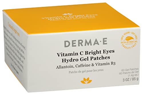 Derma E Eye Wrinkle Pad - Brightens & Moisturizes, Targets Puffiness - 3oz Hydro Gel Patches