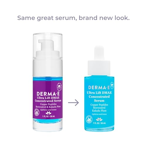 DERMA E Face Serum - Firms Skin, Hydrates with Copper Peptides & Resveratrol - 1oz