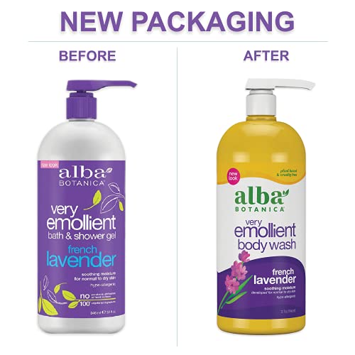 Alba Botanica Body Wash - Hydrating Lavender Blend, Plant-Based, 100% Vegetarian - 32oz