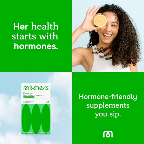 MIXHERS Hergreens Superfood - Daily Greens Powder with Digestive Enzymes & Kale - 15 Packets