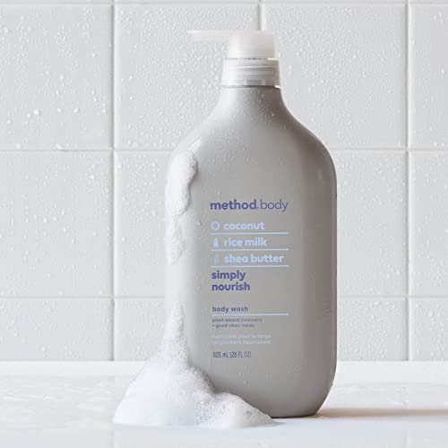 Method Body Wash - Nourishing Coconut & Rice Milk, Biodegradable, 80% Recycled Plastic - 28oz