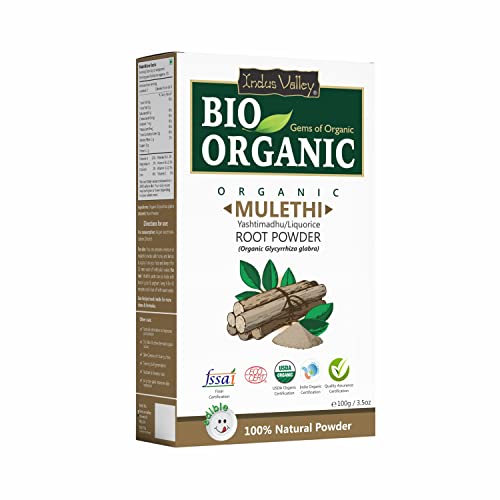 Indus Valley Mulethi Powder - Natural Hair & Skin Care, Rich in Glycyrrhiza Glabra - 100g