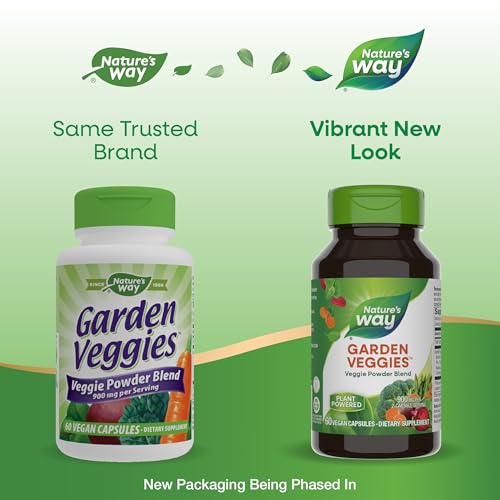 Nature's Way Garden Veggies Vegetable Supplement - 12 Veggies, Vegan, Gluten-Free - 60 Capsules