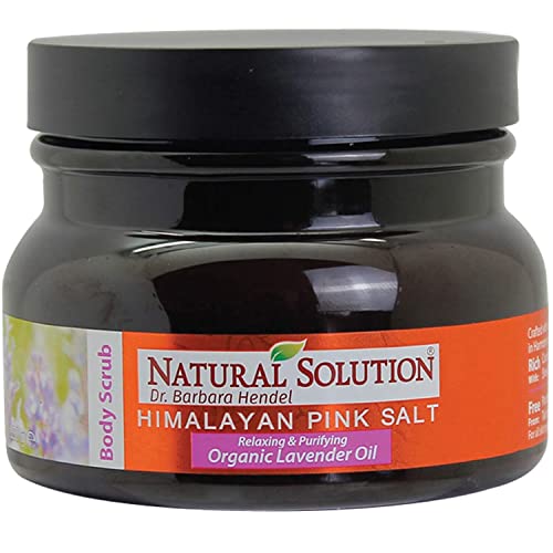 Natural Himalayan Pink Salt Body Scrub - Exfoliates, Nourishes & Calms with Lavender Oil - 12.3oz