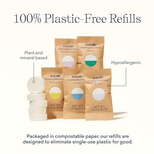 BLUELAND Foaming Hand Soap Tablets - Plant-Based, Hypoallergenic, 10-Pack, Pacific Mist Scent