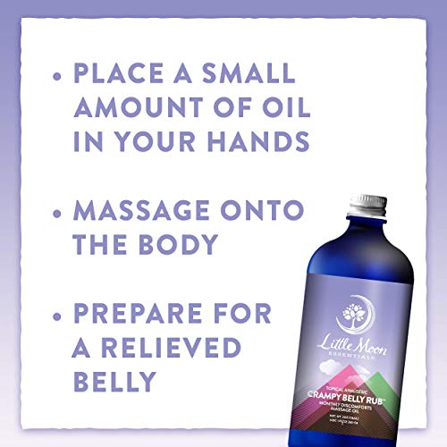 Little Moon Essentials Massage Oil - Relieves Monthly Cramps, Vegan & Natural - 4 oz.