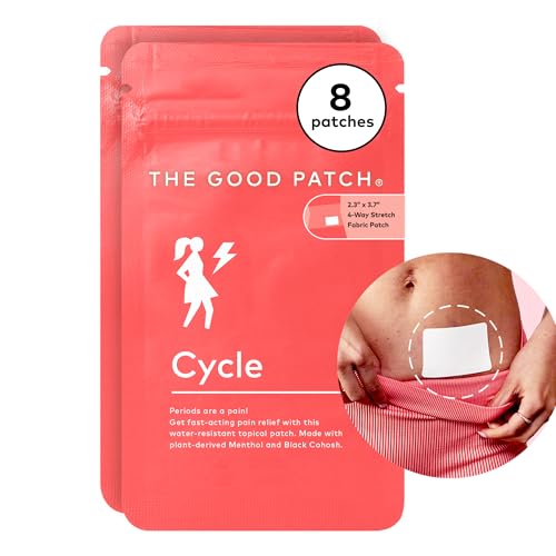 The Good Patch Pain Relief Patch - Natural Menthol & Black Cohosh for Cramps - 8 Patches