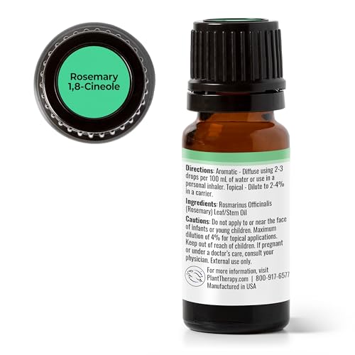 Plant Therapy Rosemary Essential Oil - Promotes Hair Growth, Cognitive Boost - 10 mL