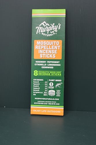 Murphy’s Naturals Mosquito Repellent Incense Sticks - Plant-Based Protection, 8 Sticks/Pack