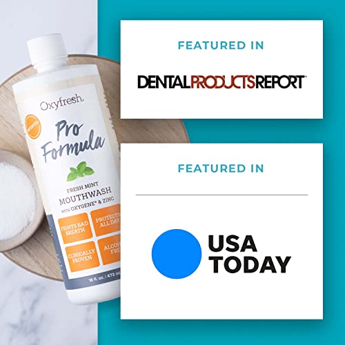 Oxyfresh Pro Formula Mouthwash - All-Day Fresh Breath & Healthy Gums, Alcohol-Free - 16oz