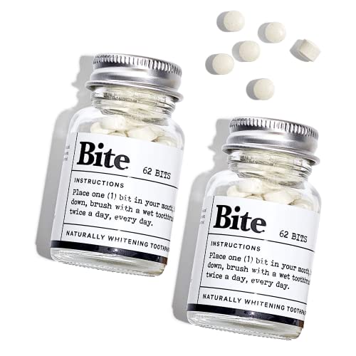 BITE Toothpaste Bits - Whitening & Remineralizing, Vegan, Plastic-Free - Mint, 124 Count