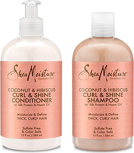 Shea Moisture Shampoo & Conditioner Set - Frizz Control, Moisturizing Coconut Oil - 13 Fl Oz Each