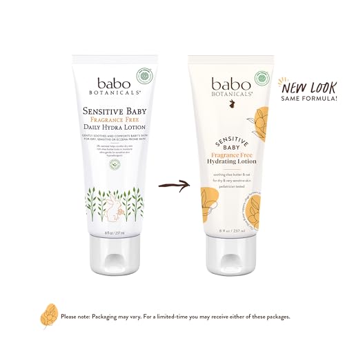 Babo Botanicals Baby Lotion - Hydrating for Sensitive Skin, EWG Verified, Vegan - 8oz