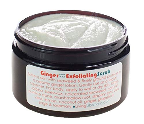 Living Libations Ginger Body Scrub - Revitalizes Skin, Natural Ingredients - 4 oz
