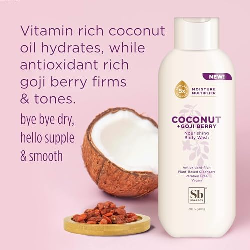 Soapbox Body Wash - Moisturizing Coconut & Goji Berry, Vegan Duo Pack - 20oz Each