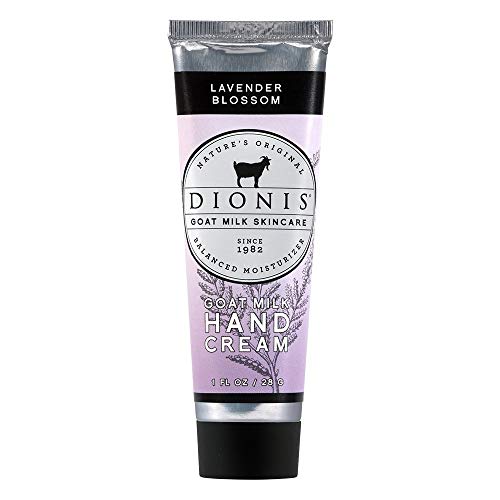 Dionis Goat Milk Hand Cream - Hydrates Dry Skin, Paraben-Free, Lavender Blossom Scent - Travel Size