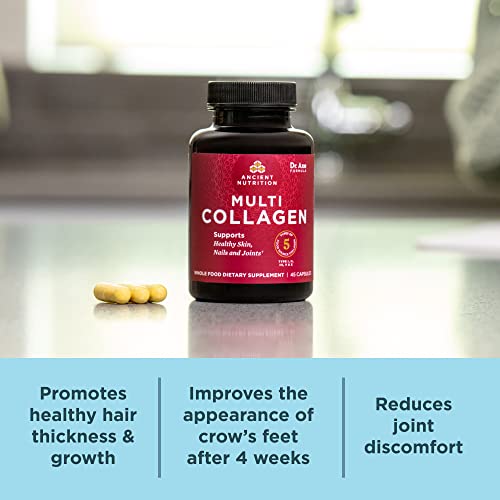 Ancient Nutrition Collagen Protein Powder - Supports Skin, Joints, and Gut Health - 90 Capsules