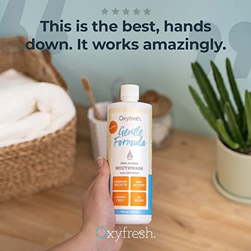 Oxyfresh Mouthwash - Gentle & Alcohol-Free for Sensitive Gums, Unflavored - 16oz