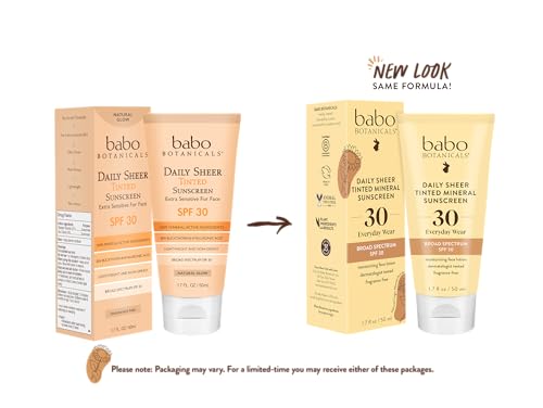 Babo Botanicals Mineral Tinted Sunscreen SPF30 - Non-Greasy, Natural Zinc & Rosehip Oil - 3oz