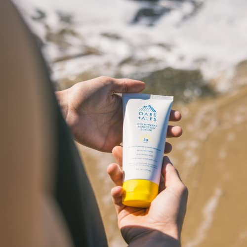 Oars + Alps Mineral Sunscreen Lotion SPF 30 - Hydrating, 80 Min Water Resistant - 6 Fl Oz, 2 Pack