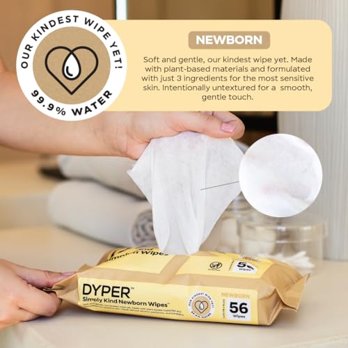DYPER Size 4 Bamboo Diapers & 224 Wipes - Soft, Absorbent, Hypoallergenic for Sensitive Skin