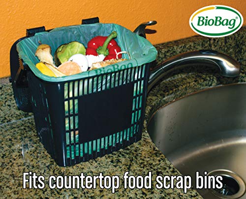 BioBag Kitchen Counter Compost Bin - Breathable, Dishwasher Safe, 89% Recycled Plastic, 25 Bags