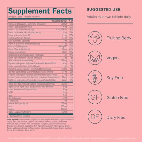 True Grace Daily Women’s Multivitamin 50+ - Immune, Energy, Memory Support - Vegan, 120 Tablets