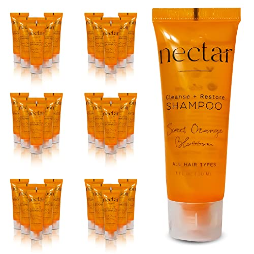 World Amenities Nectar Shampoo - Revitalizing Sweet Orange Blossom, Mini Travel Size, 50 Count