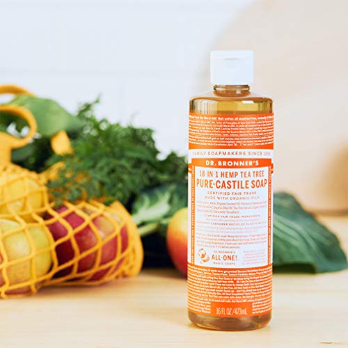 Dr. Bronner’s Pure-Castile Liquid Soap - Moisturizing Tea Tree, Organic & Vegan - 16oz